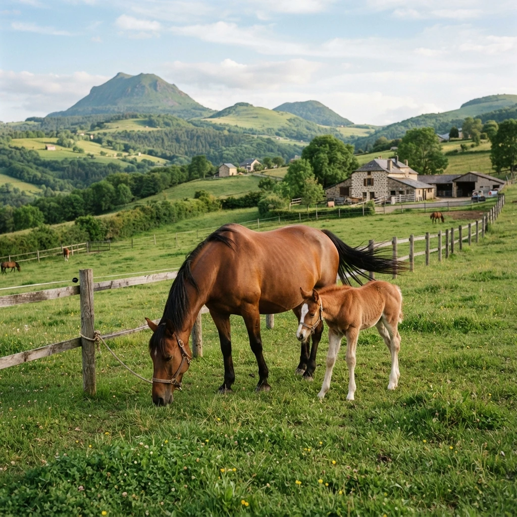 Élevage de chevaux au Ecurie de maupertuis, Riom